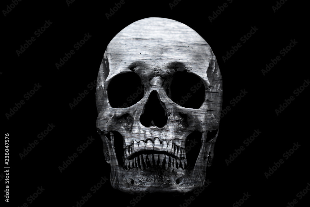 Lake surface in the skull isolated on a black background Lake surface in the skull isolated on a black background