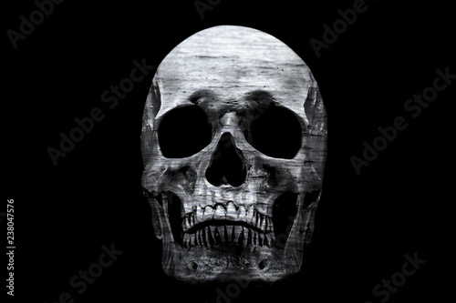 Lake surface in the skull isolated on a black background