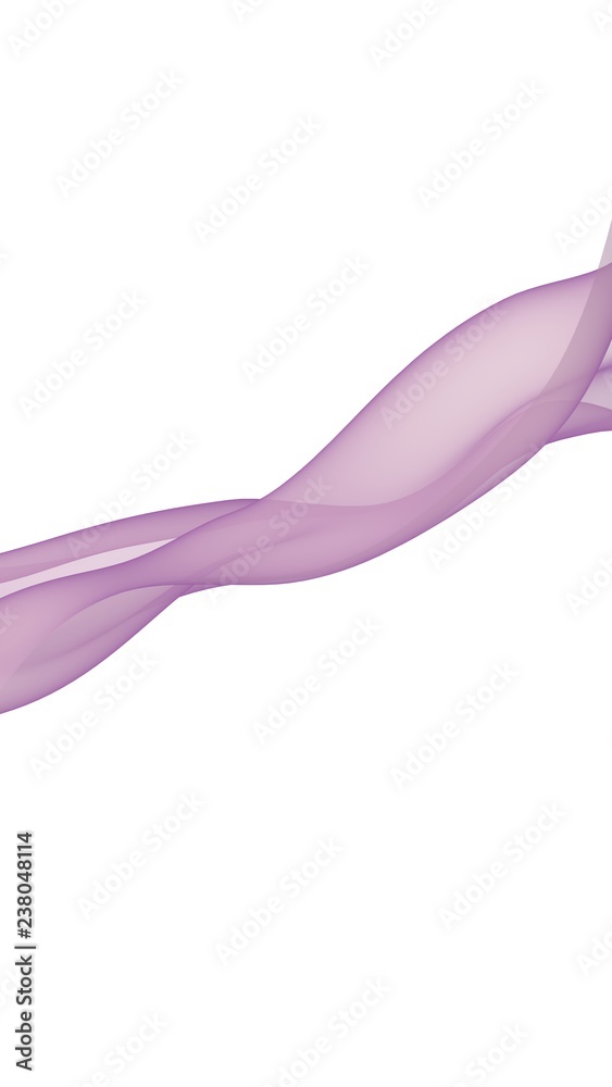 Abstract purple wave. Blue scarf. Bright purple ribbon on white background. Abstract smoke. Raster air background. Vertical image orientation. 3D illustration Abstract purple wave. Blue scarf. Bright purple ribbon on white background. Abstract smoke. Raster air background. Vertical image orientation. 3D illustration