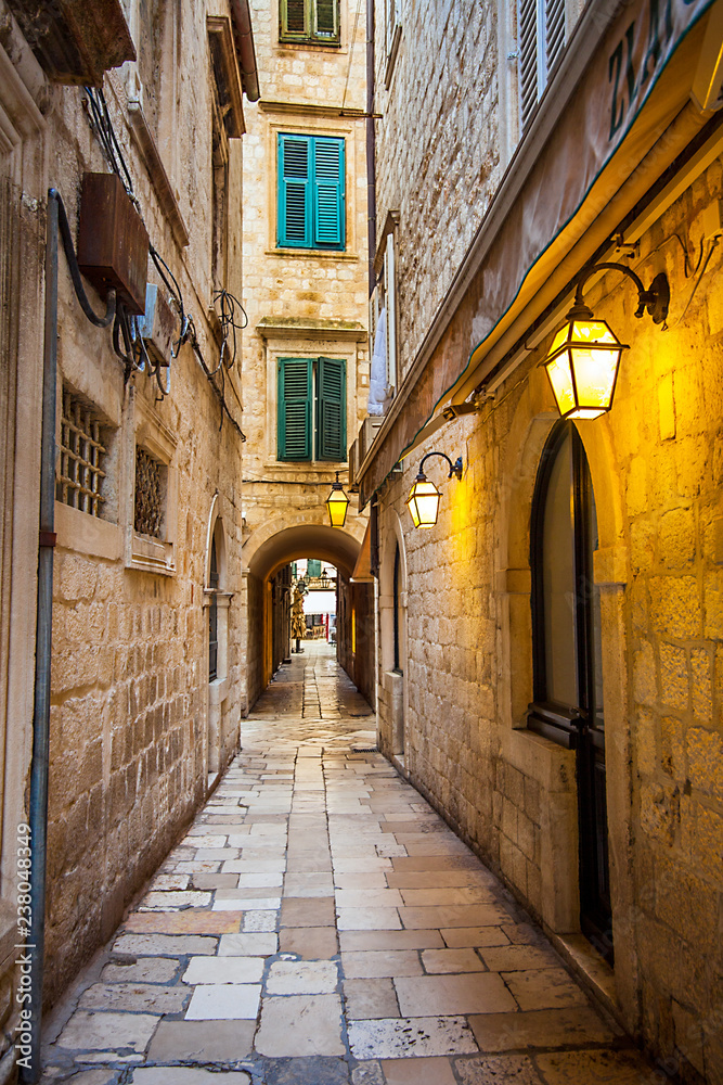 Fototapeta premium Alley in the old town of Dubrovnik Croatia