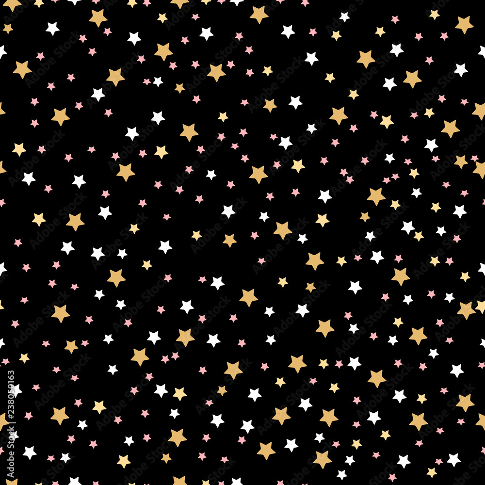 pattern with star in dark sky.