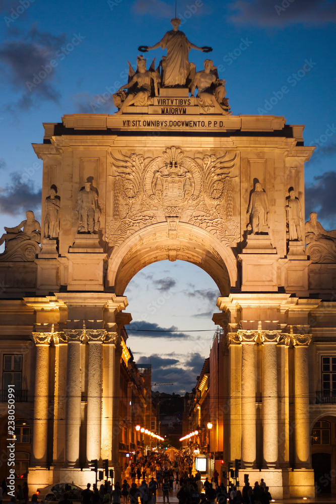 Arch of triumph in Lisbon, Portugal