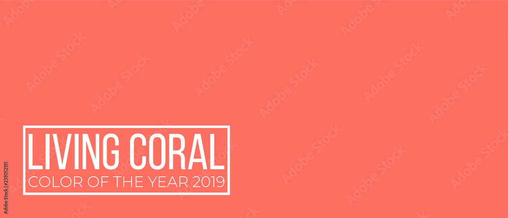 living coral color of the year vector presentation