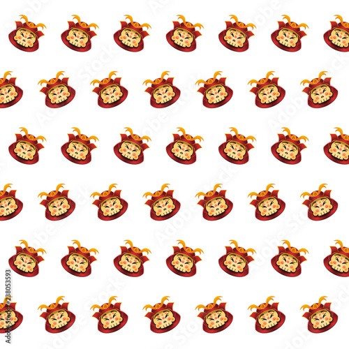 Samurai skull - sticker pattern 24