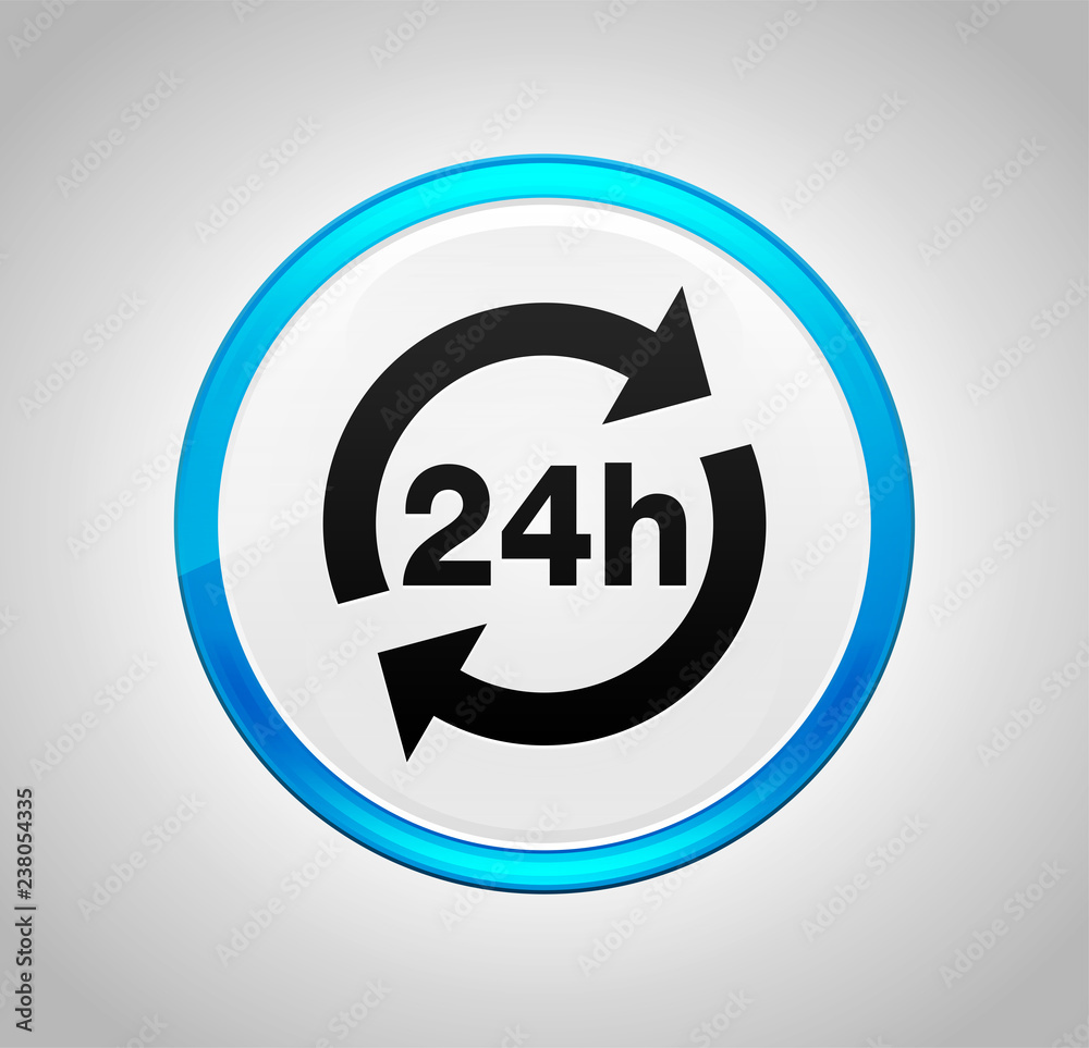 24 hours update icon round blue push button 24 hours update icon round blue push button