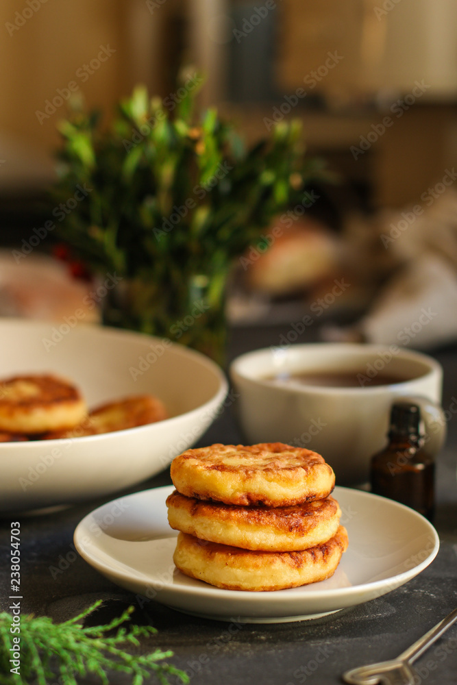 pancakes, chocolate, cheese cakes, cream, coffee . food background. copy space pancakes, chocolate, cheese cakes, cream, coffee . food background. copy space