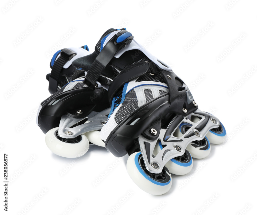 Pair of inline roller skates on white background Pair of inline roller skates on white background