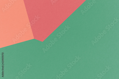Christmas abstract geometrical background with Cinnabar, Firebrick, Cal Poly Pomona Green colors, watercolor paper texture