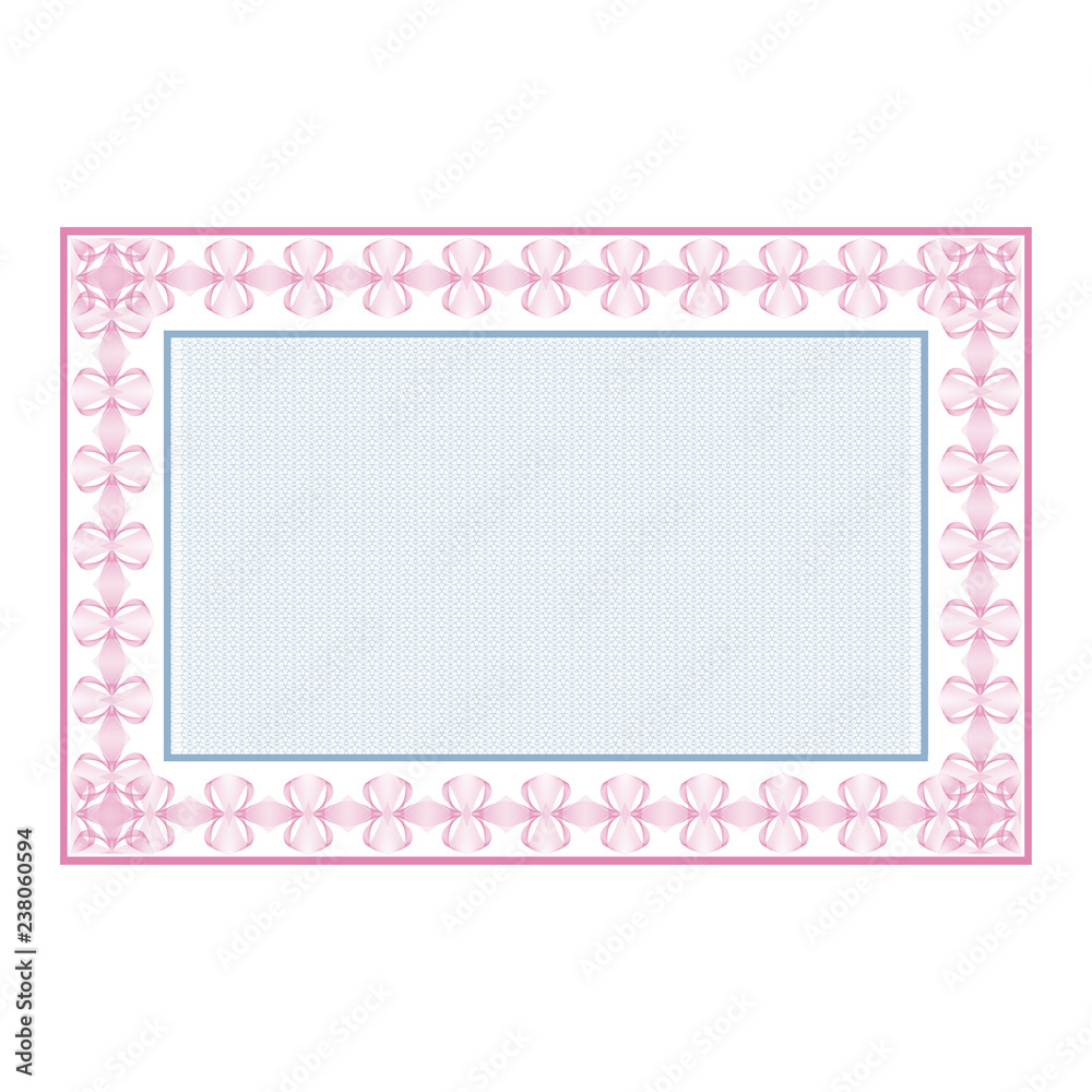 Frame, background. Template. Certificate, diploma. Guilloche. 