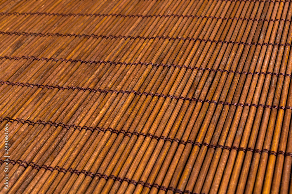 bamboo Mat - stand food, close-up, wooden background