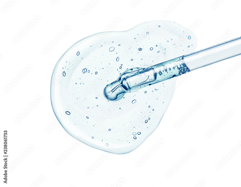 Fototapeta premium Liquid gel or serum on a screen of microscope