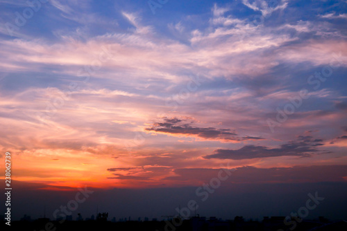 Sunset Sky Background in summer