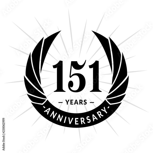 151 years anniversary. Elegant anniversary design. 151 years logo. 
