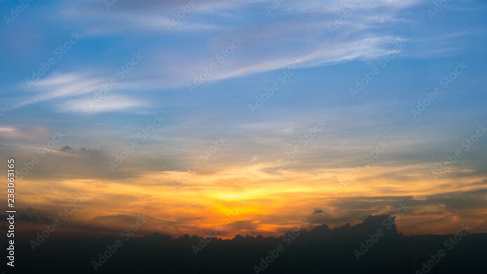 Sunset Sky Background in summer