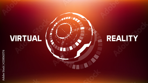 3D Futuristic Technology Circle Elements Design. Landing Page, Big Data, Virtual Reality, Artificial Intelligence, Hologram Screen, Science Fiction, Security System. Vector EPS 10 Illustration