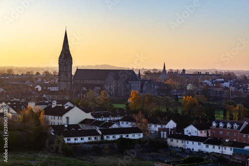 Cityview with church and houses in Limerick