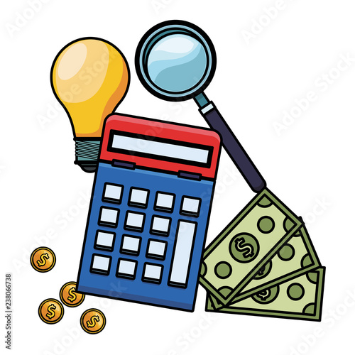 Calculator with money and big idea