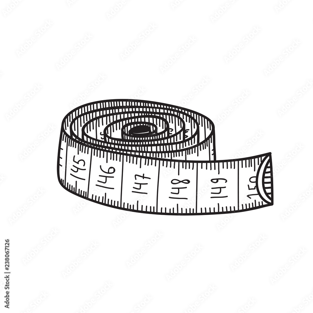 Vector illustration of measuring tape. Stock Vector | Adobe Stock