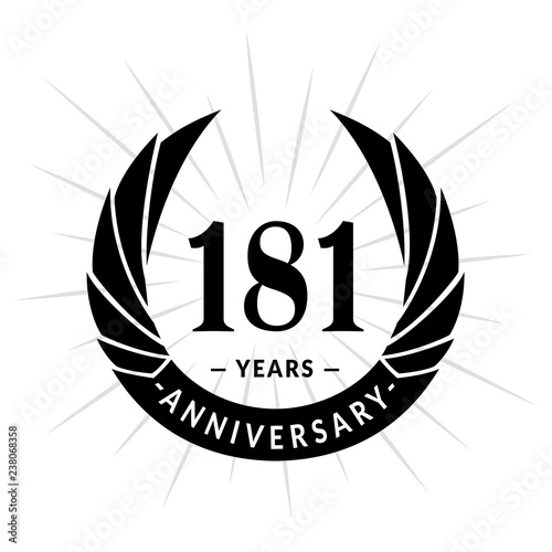 181 years anniversary. Elegant anniversary design. 181 years logo. 
