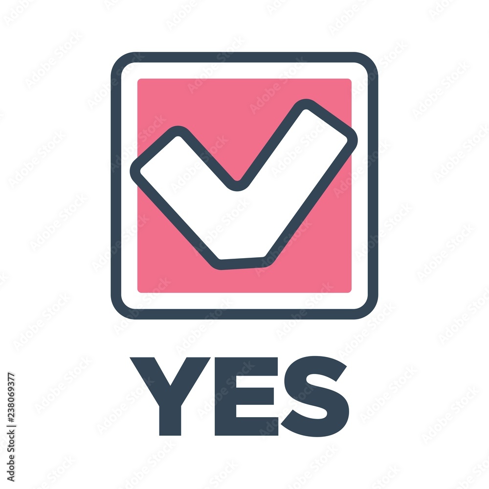 Yes mark in box vote decision icon closeup