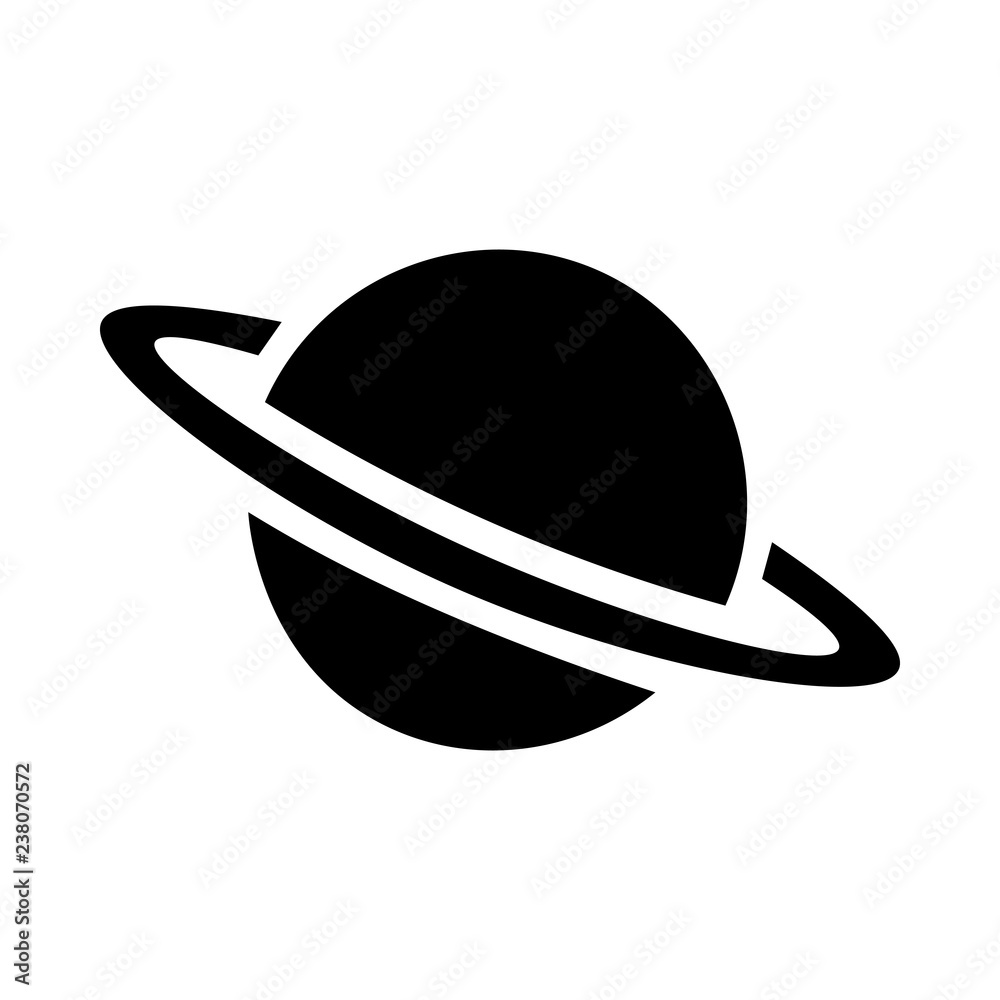 Ringed Planet Saturn Icon Silhouette Ringed Planet Saturn Icon Silhouette