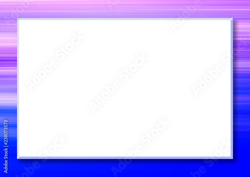 Big white text box on a striped background. Blue, magenta border, soft gradient. Abstract frame. Mock up template for album page, greeting card, postcard, poster, flyer, laeflet, invitation