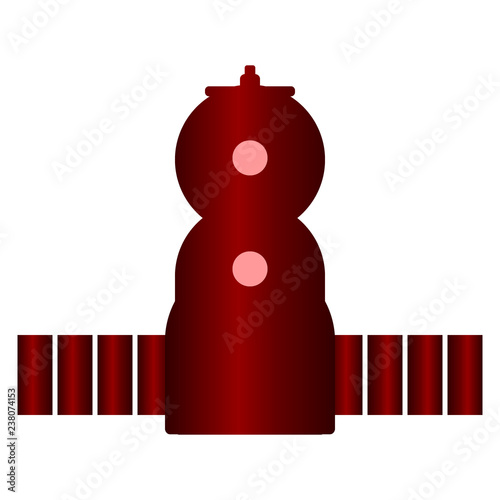 Spaceship icon on white.