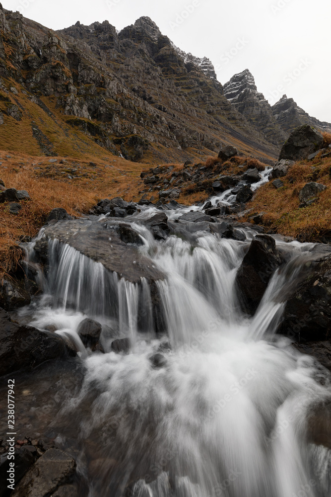 Unknown waterfall next to Nupur in east fjords, Iceland Unknown waterfall next to Nupur in east fjords, Iceland