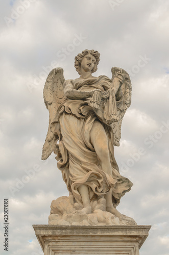 Marble statue of an angel in Rome  Italy.