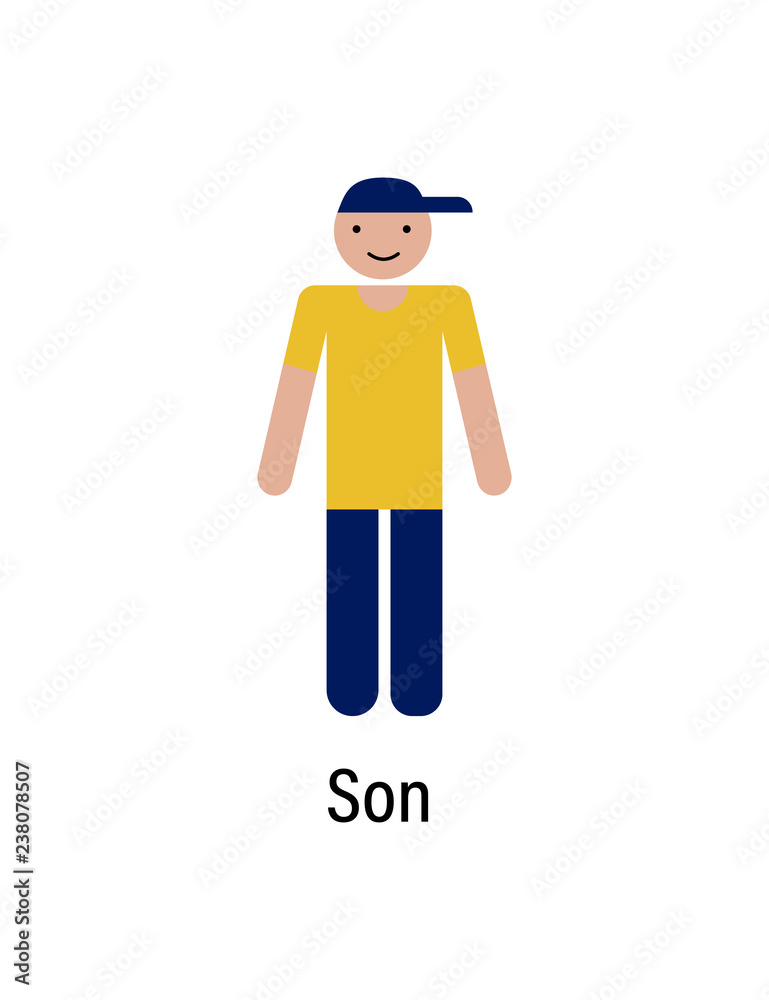 Son, family icon can be used for web, logo, mobile app, UI, UX