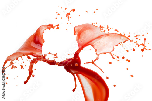 red juice splash isolated on a white background