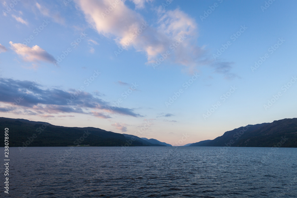 sunset view of Loch Ness, Scotland