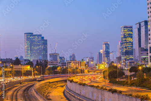 Tel Aviv city night background.