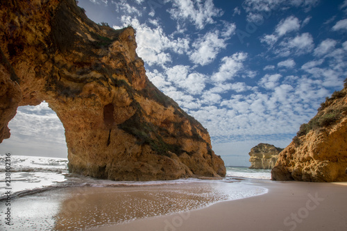 Algarve beach with huge Rocks