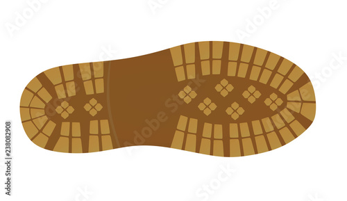 Shoe footprint. vector illustration