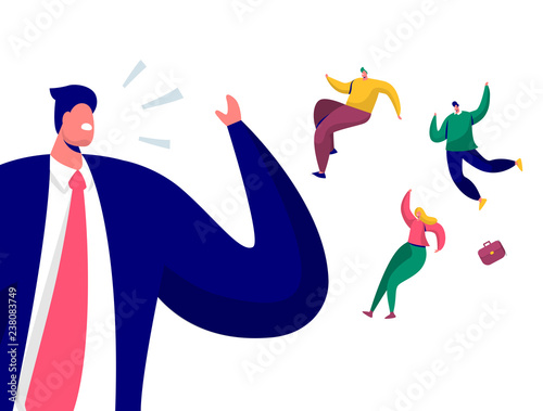 Businessman Call Team Run Away From Office