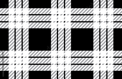Black and white tartan plaid pattern.Vector illustration.
