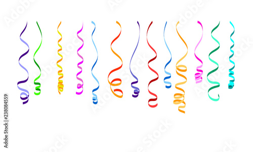 Colorful ribbons for decoration . Serpentine vector illustration