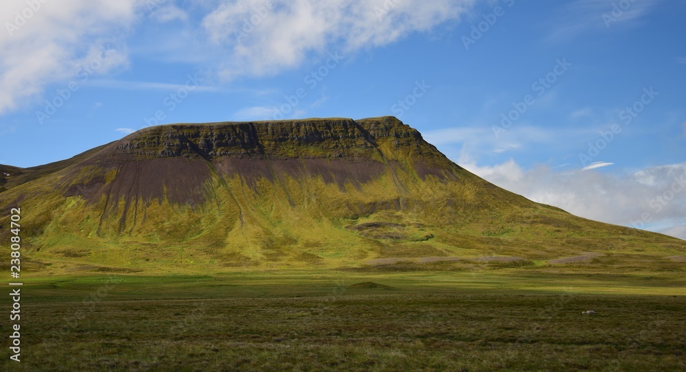 Icelandic landscape. A part of the Vatnsdalsfjall mountain range.