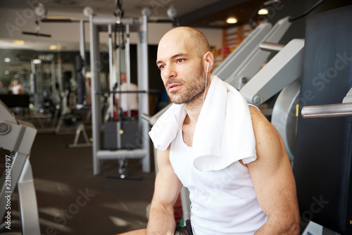 Man in the gym after workout