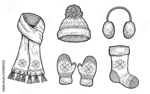 set of winter accessories