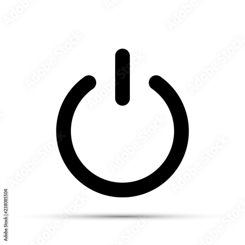Power knob black flat icon on a white