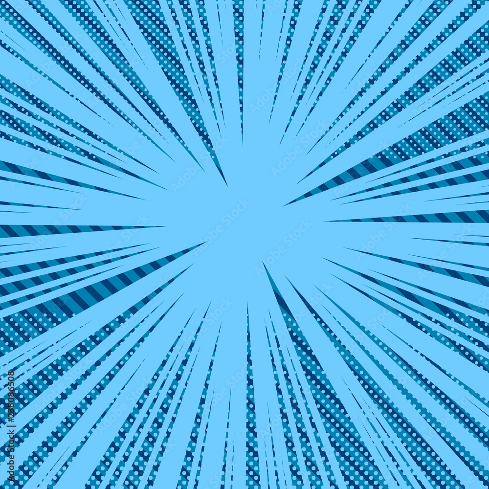 Obraz premium Comic book page blue background