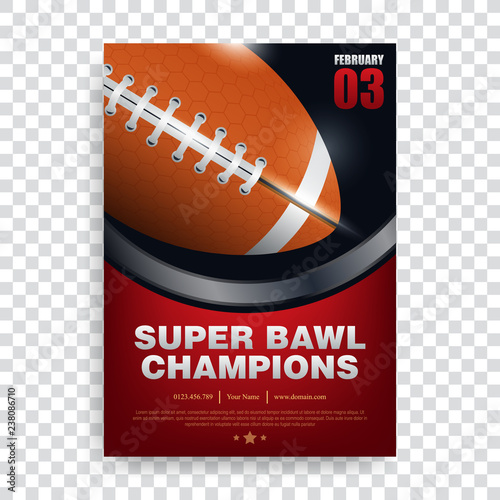 poster american football , banner and brochure template vector design, super bowl, rugby sport