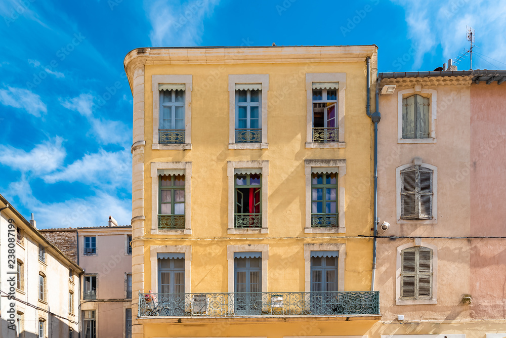 Fototapeta premium Nimes in the south of France, colorful houses in the old town