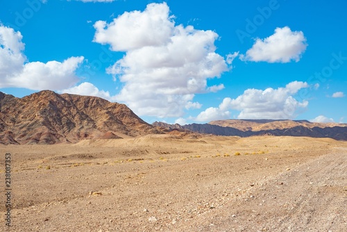 Israeli Negev desert sand and rocks near Eilat