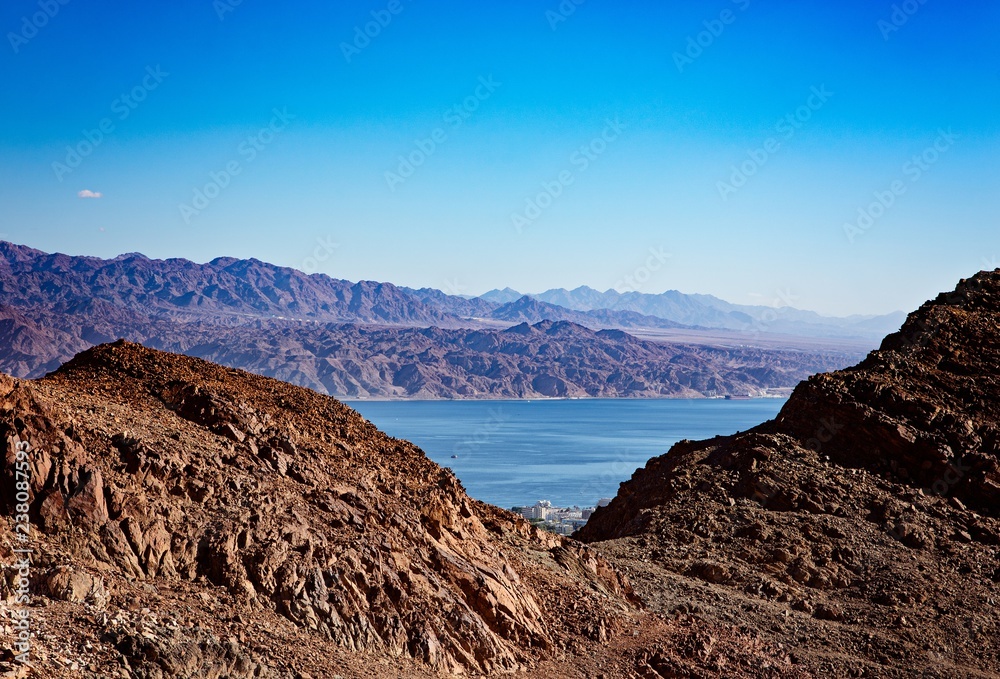 Beauty view on Eilat from Negev desert