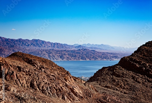 Obraz na płótnie Beauty view on Eilat from Negev desert w salonie