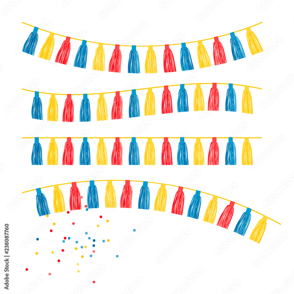 Fototapeta premium Party Background with Flags Vector Illustration. EPS 10