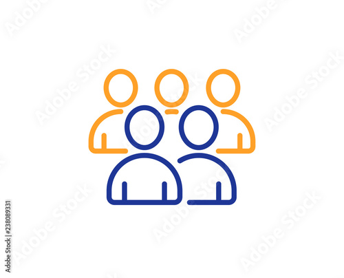 Group line icon. Business management sign. Teamwork symbol. Colorful outline concept. Blue and orange thin line color icon. Group Vector